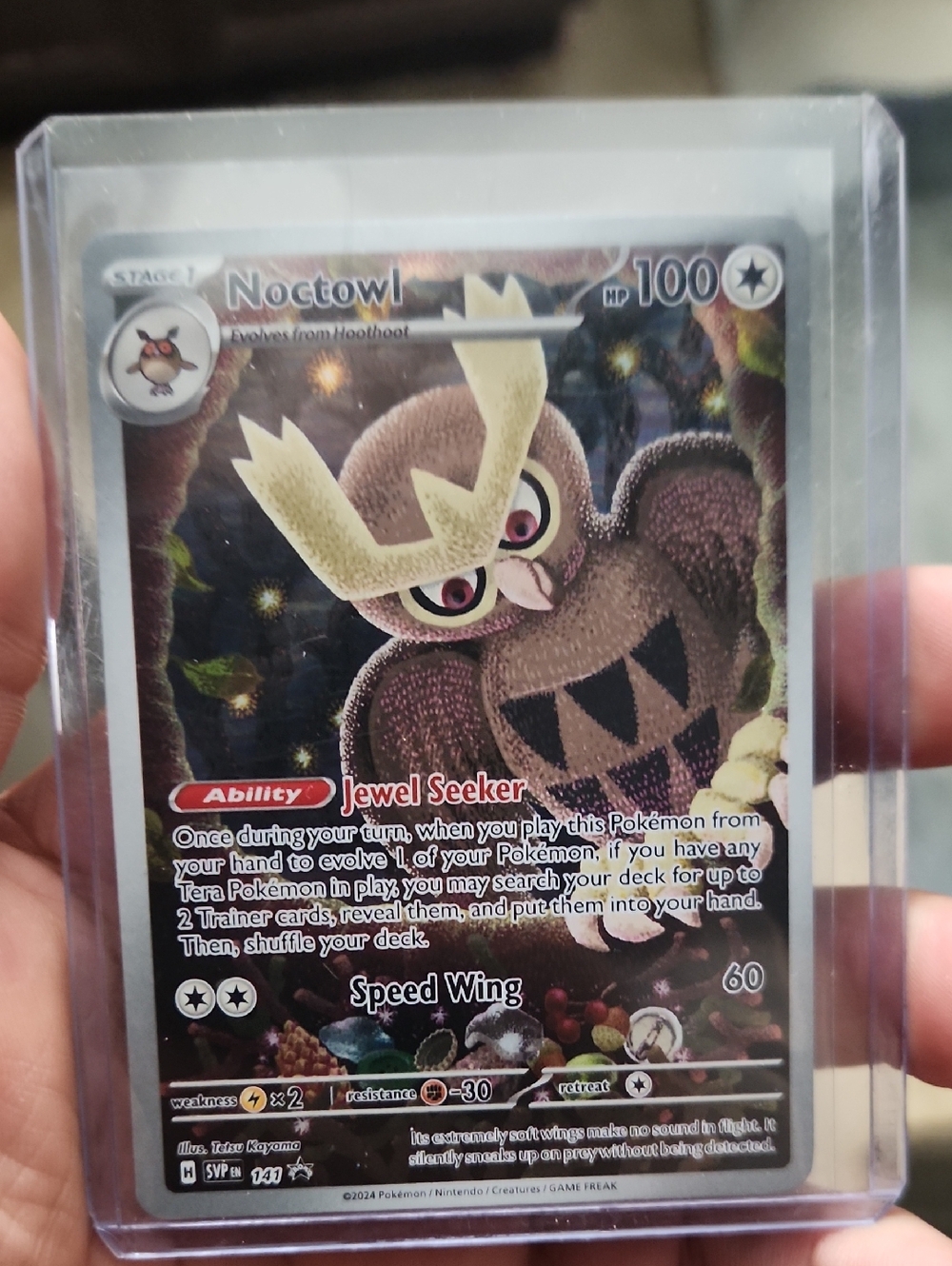 Noctowl SVP141 Scarlet & Violet Full Art Black Star Promo Holo Pokemon Card NM